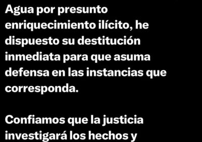 #URGENTE John Arandia Periodista ORDENAN DESTITUCIÓN DEL MINISTRO DE MEDIO AMBIENTE ALAN LISPERGER. El…