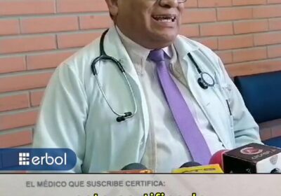 El médico Herland Murguía desmiente el certificado que circula en redes sociales, donde se…