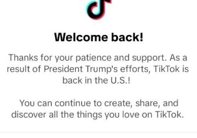 🇺🇸 | TikTok le muestra un mensaje de agradecimiento al presidente Donald Trump, a…