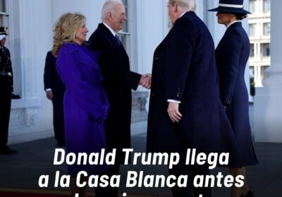 Donald Trump llega a la Casa Blanca antes de su juramento a través de…