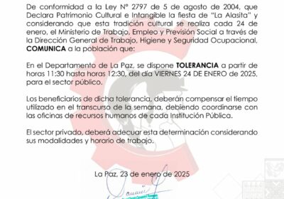 | 𝐓𝐎𝐋𝐄𝐑𝐀𝐍𝐂𝐈𝐀 𝐋𝐀𝐁𝐎𝐑𝐀𝐋 𝐄𝐍 𝐋𝐀 𝐏𝐀𝐙 𝐏𝐎𝐑 𝐋𝐀 𝐀𝐋𝐀𝐒𝐈𝐓𝐀 El Ministerio de Trabajo…