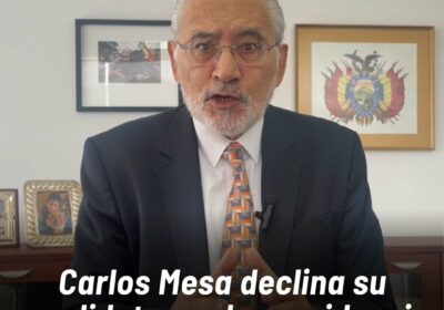 El expresidente Carlos Mesa afirmó que continuará al mando de Comunidad Ciudadana hasta el…