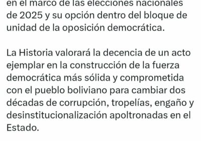 | “La historia valorará la decencia de un acto ejemplar”, escribió la expresidenta…