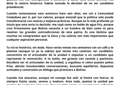 | “La política ha sido muy injusta contigo. Te han tildado de cobarde…