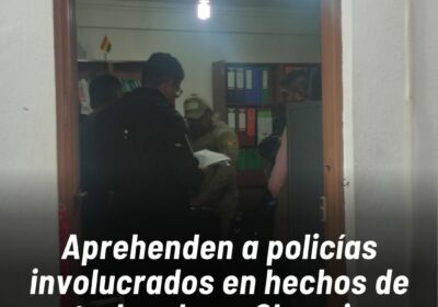 Los efectivos policiales declaran en dependencias de la Fiscalía departamental de Chuquisaca. a través…