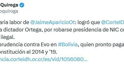 | #Política El expresidente Jorge Tuto Quiroga destacó el trabajo del exembajador de…