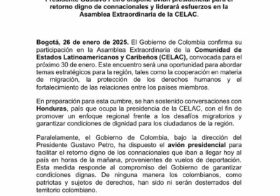 El Comunicado Oficial de la Presidencia de Colombia