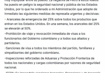 Admirable la firmeza del Presidente Trump contra el comunista de Petro en Colombia. Los…