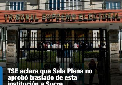 | #Política Mediante un comunicado el TSE, aclaró que la idea del traslado…