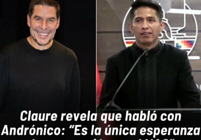 El empresario Marcelo Claure afirmó que el líder del “evismo” Andrónico Rodríguez le dejó…