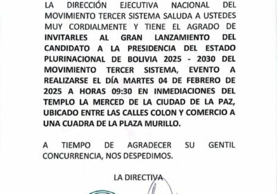 | #Política En un acto previsto para el martes 4 de febrero, el…