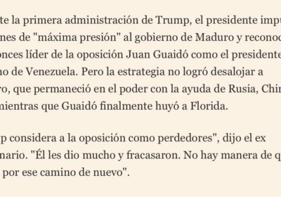 🇺🇸🇻🇪 | REVELACIÓN Un exfuncionario de Trump dijo al Financial Times que el Presidente…