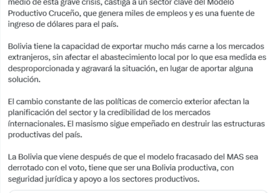 | #Camacho considera que la suspensión de las exportaciones de carne que determinó…