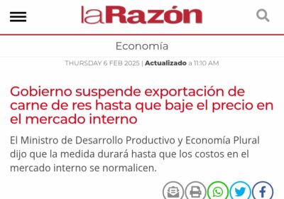 Suspender la exportación de carne significa perder el gigante mercado de China que, durante…