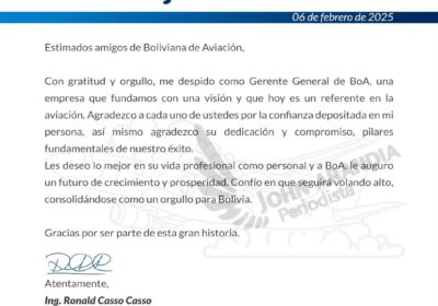 La despedida de Ronald Casso como gerente de BOA a su personal