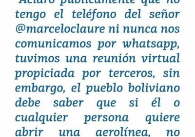 | El ministro de Economía, Marcelo Montenegro, responde al empresario @marceloclaure y le…