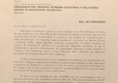 A Andrónico “le hicieron” no solo la valla en zona Achumani sino también banners,…