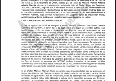 FISCAL DE DISTRITO DE LA PAZ REVOCA RESOLUCIÓN DE RECHAZO A LA INVESTIGACIÓN CONTRA…