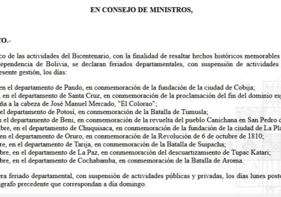 | Conozca los nueve feriados departamentales que declaró el Gobierno por el #Bicentenario.…