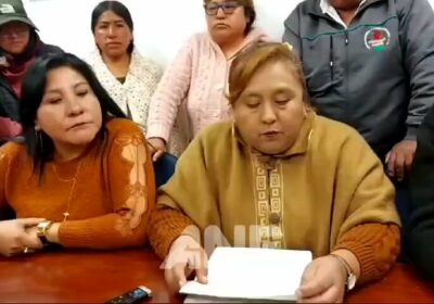 | La diputada del MAS Soledad Pérez, junto a prestatarios, pide al presidente…