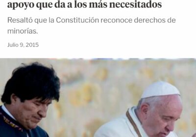 @Pontifex_es Hermano Papa Francisco: desde el Estado Plurinacional de Bolivia, te hago llegar mi…