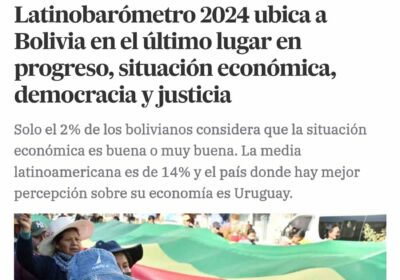 El presidente le miente el país diciendo que la economía de Bolivia está una…