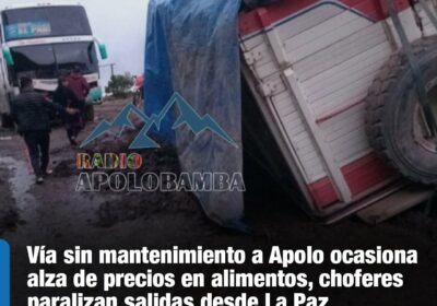 | El dirigente de la Central de Transporte Altiplano-Apolo, Alejandro Zapata, denunció el…