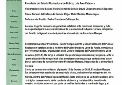 | Ante los riesgos que enfrentan sus miembros, la Central Indígena del Pueblo…