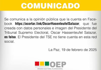 | 𝐓𝐒𝐄 𝐀𝐋𝐄𝐑𝐓𝐀 𝐒𝐎𝐁𝐑𝐄 𝐂𝐔𝐄𝐍𝐓𝐀 𝐅𝐀𝐋𝐒𝐀 𝐃𝐄 𝐇𝐀𝐒𝐒𝐄𝐍𝐓𝐄𝐔𝐅𝐄𝐋 El TSE advirtió que la…