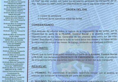 | #Sociedad La Federación Departamental de Choferes de #LaPaz Chuquiago Marka instruyó a…