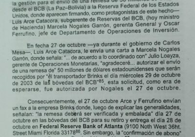 El 27 de octubre de 2003, durante el gobierno de Carlos Mesa, Luis Arce…