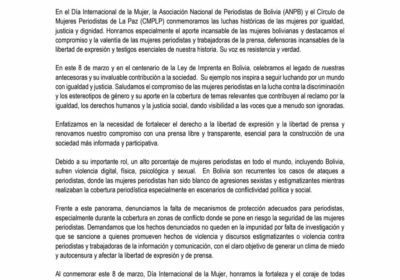 | #Sociedad La @ANPBOLIVIA y el Círculo de Mujeres Periodistas de La Paz…