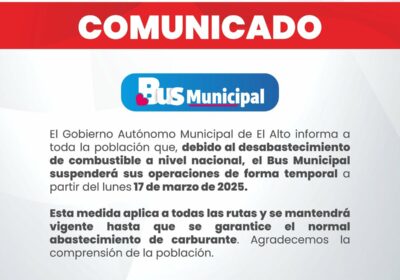 | Debido al desabastecimiento de combustible en el país, el Bus Municipal de…