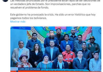 | “Las medidas anunciadas por el presidente son improvisaciones, parches que no resuelven…