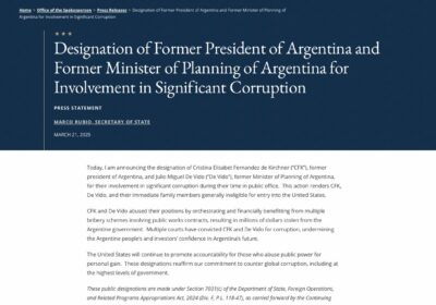 🇺🇸🇦🇷 | ÚLTIMA HORA sanciona a Cristina Fernández de Kirchner y a su exministro…