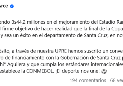 #GrupoFides | #ANF El presidente Luis Arce anuncia una inversión de Bs 44,2 millones…