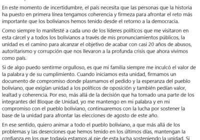 #GrupoFides | #ANF El gobernador Luis Fernando Camacho asegura que seguirá luchando por “sostener…