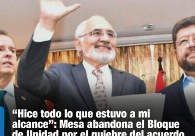 #GrupoFides | #ANF #Democracia Luego de concretar su salida, Mesa sólo deseó que los…