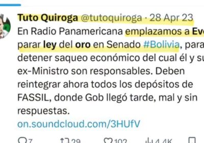 Hace casi dos años advertimos que Evistas y Arcistas aprobaron, con Andrónico, saquear oro…