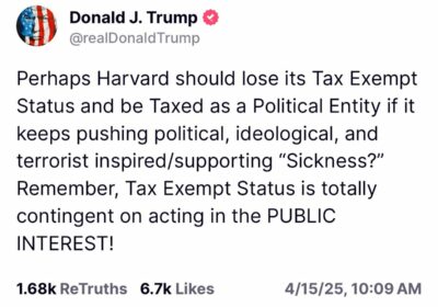 🇺🇸 | Trump lanza advertencia directa: si Harvard sigue impulsando ideologías políticas y apoyando…