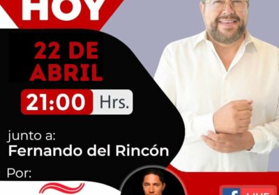 Esta noche estaré en CNN conversando con Fernando del Rincón