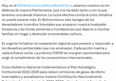 #GrupoFides | #ANF En el Día de la Tierra, el presidente Luis Arce afirma…