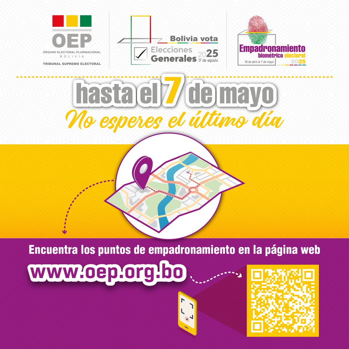 Mensaje del #TSE Encuentra los puntos de empadronamiento en la página # ...