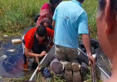 “¡Gracias a Dios!” Este es el momento en el que un grupo de comunarios…