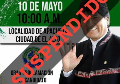 #GrupoFides | #ANF #Política Suspendieron la proclamación de Evo Morales en la Apacheta, en…