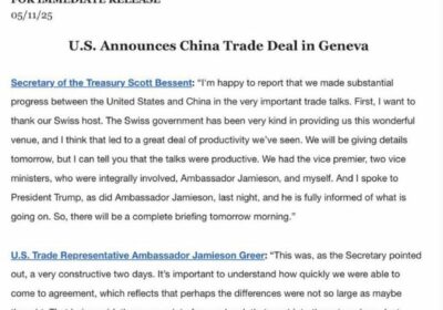 🇺🇸🤝🇨🇳 | ÚLTIMA HORA: anuncia un acuerdo comercial con China
