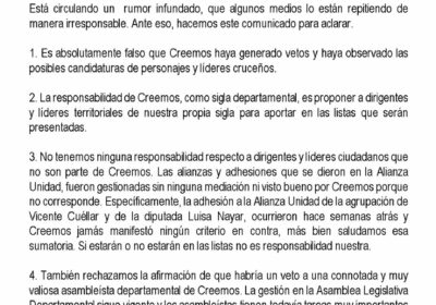 #GrupoFides | #ANF #Política @CreemosBolivia decidió que ningún asambleísta departamental que continúe ejerciendo funciones…