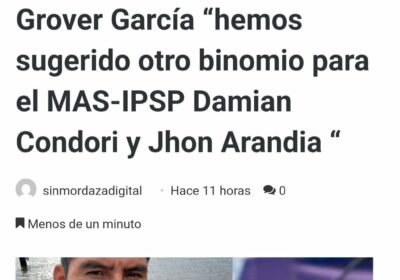 No fue un gesto de desprendimiento, su partido bajó la candidatura de Arce en…