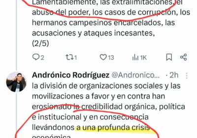 Evismo + Arcismo en paquete nuevo = Andrónico. Ahora denuncia crisis que los tres…