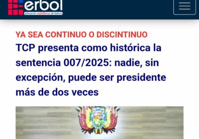 Evo nunca más, jamás. Tenía derecho a 2 mandatos, usó 3, buscó 4° contra…